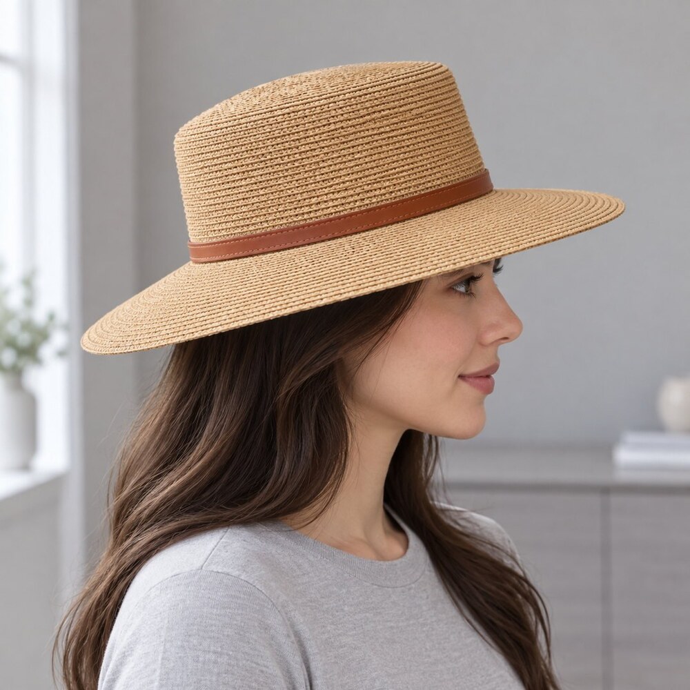 Dior Beige Heart Straw Sun Hat - Picture 3 of 6